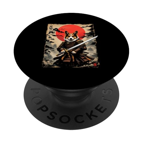 Samurai Hund Kunst PopSockets Klebender PopGrip von Samurai Hund Kunst Designs