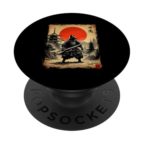升術 Samurai Hund Kunst PopSockets Klebender PopGrip von Samurai Hund Kunst Designs