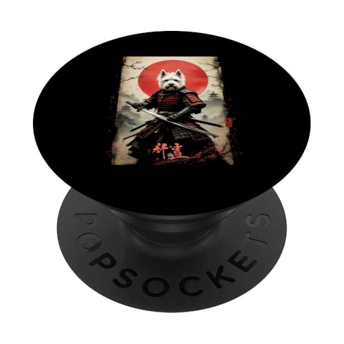 計画 Samurai Hund Kunst PopSockets Klebender PopGrip von Samurai Hund Kunst Designs