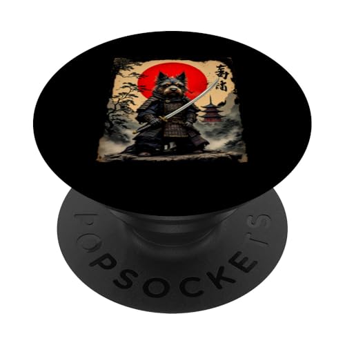 Samurai Hund Kunst PopSockets Klebender PopGrip von Samurai Hund Kunst Designs