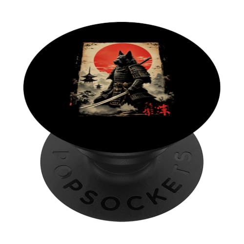 Samurai Wolf Kunst PopSockets Klebender PopGrip Samurai Wolf Kunst PopSockets Klebender PopGrip von Samurai Wolf Kunst Designs