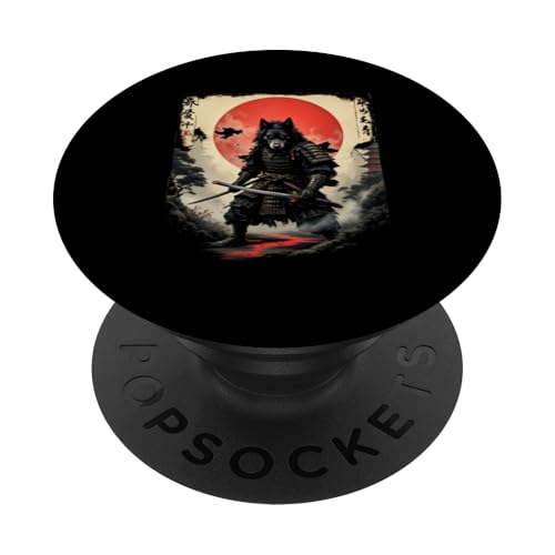 Samurai Wolf Kunst PopSockets Klebender PopGrip Samurai Wolf Kunst PopSockets Klebender PopGrip von Samurai Wolf Kunst Designs