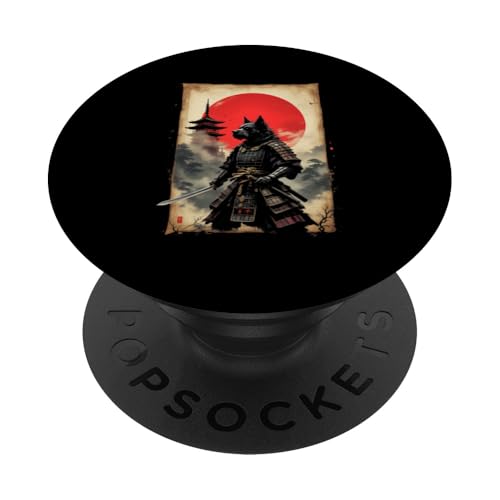 Samurai Wolf Kunst PopSockets Klebender PopGrip Samurai Wolf Kunst PopSockets Klebender PopGrip von Samurai Wolf Kunst Designs