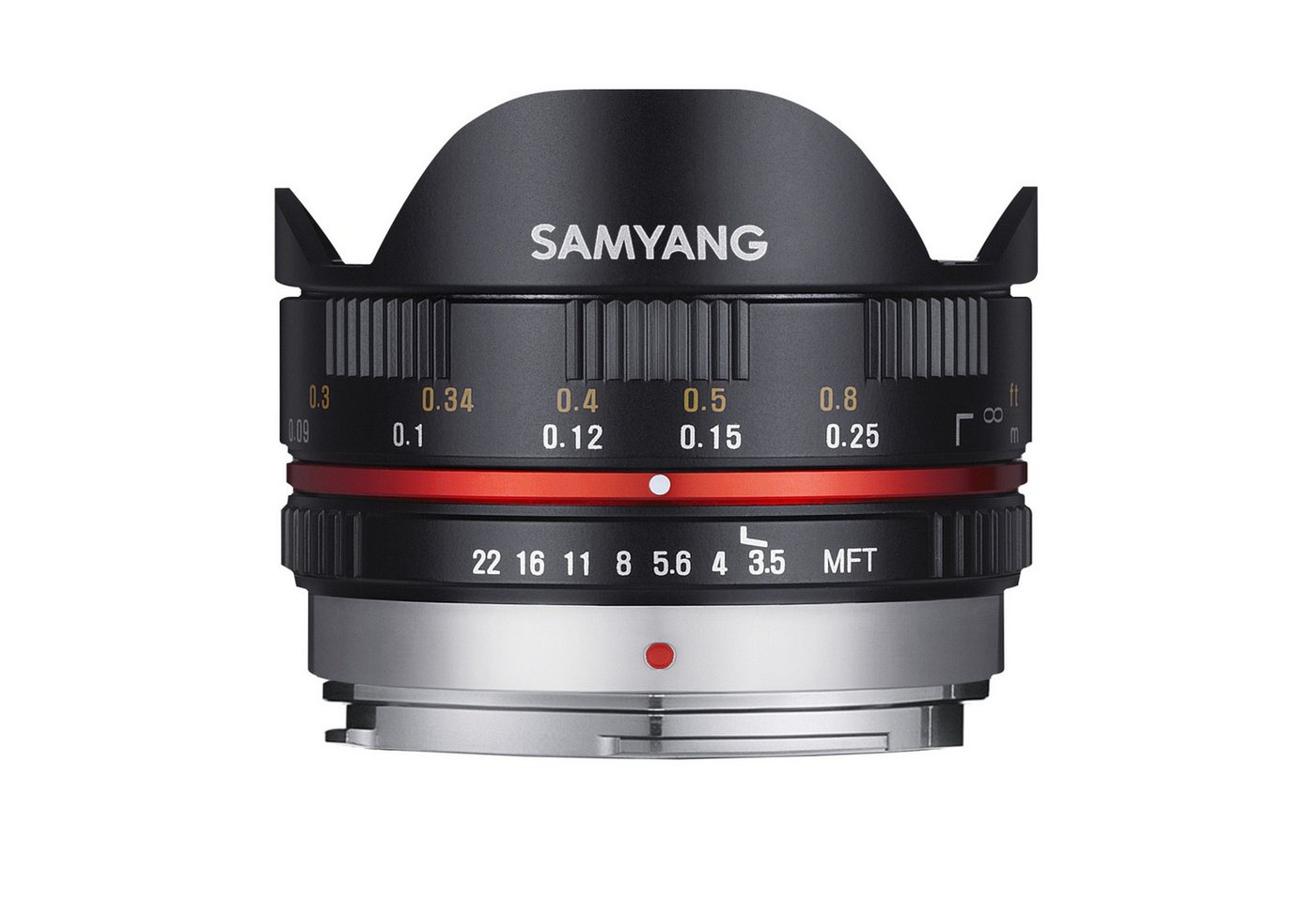 Samyang MF 7,5mm F3,5 Fisheye MFT schwarz Fisheyeobjektiv von Samyang