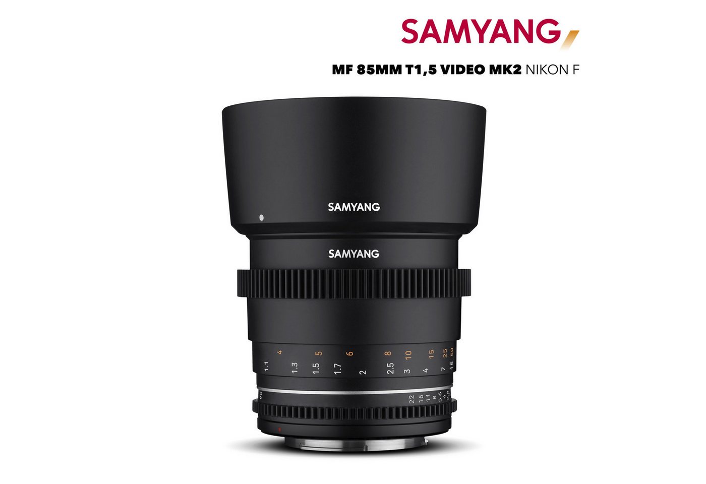 Samyang MF 85mm T1,5 VDSLR MK2 Nikon F Teleobjektiv von Samyang