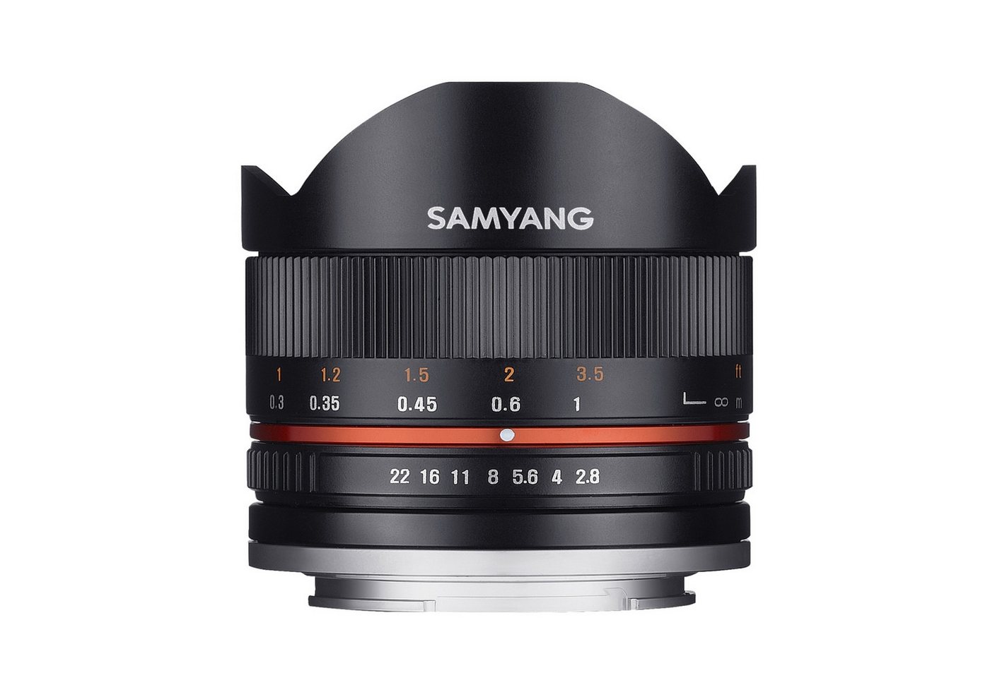 Samyang MF 8mm F2,8 Fisheye II APS-C Canon M schw. Fisheyeobjektiv von Samyang