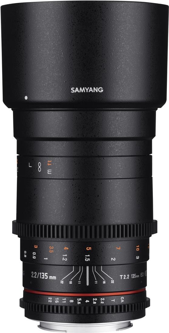 Samyang - Teleobjektiv - 135 mm - T2,2 VDSLR ED UMC - Sony E-mount (21564) von Samyang