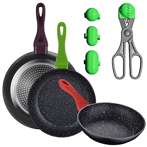 Packung mit 3 Bratpfannen, 20/24/28 cm, aus geschmiedetem Aluminium + Mehrzweck-Utensilien mit 4 austauschbaren Modellen Packung mit 3 Bratpfannen, 20/24/28 cm, aus geschmiedetem Aluminium + Mehrzweck-Utensilien mit 4 austauschbaren Modellen von San Ignacio