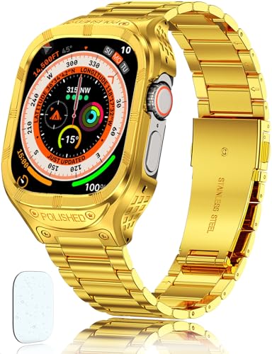 Edelstahlband mit Gehäuse compatible für appl watch Ultra 1/Ultra 2 armband 49mm,Robustes Apple Watch Ultra Case mit Metall iWatch Ultra 1/Ultra 2 Armband für Männer Edelstahlband mit Gehäuse compatible für appl watch Ultra 1/Ultra 2 armband 49mm,Robustes Apple Watch Ultra Case mit Metall iWatch Ultra 1/Ultra 2 Armband für Männer von San Jeirie