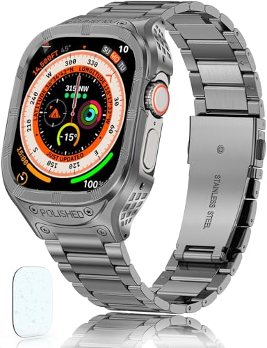 Edelstahlband mit Gehäuse für appl watch Ultra 1/Ultra 2 armband 49mm,Robustes Apple Watch Ultra Case mit Metall iWatch Ultra 1/Ultra 2 Armband für Männer Edelstahlband mit Gehäuse für appl watch Ultra 1/Ultra 2 armband 49mm,Robustes Apple Watch Ultra Case mit Metall iWatch Ultra 1/Ultra 2 Armband für Männer von San Jeirie
