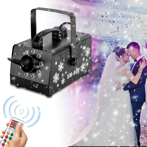 900W Schneemaschine Schneekanone mit 12 LED RGB Lichtern und 3 Beleuchtungsmodi, Weiße Schneeflocken Maschine mit Fernbedienungen für Halloween, Weihnachten, Hochzeit, Partys 900W Schneemaschine Schneekanone mit 12 LED RGB Lichtern und 3 Beleuchtungsmodi, Weiße Schneeflocken Maschine mit Fernbedienungen für Halloween, Weihnachten, Hochzeit, Partys von SanBouSi