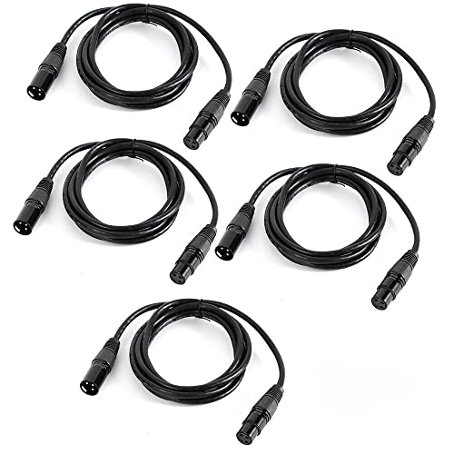 SanBouSi 5 Stück DMX Kabel 1M 3-Pin XLR DMX Kabel Signalkabel Männlich zu Weiblich für Bühnenlicht Bewegliches Licht Par Licht Lichtscheinwerfer von SanBouSi