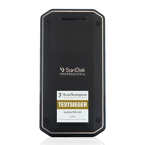 SanDisk® PROFESSIONAL PRO-G40™ SSD 4 TB (mobile SSD, robuste NVMe™ SSD mit Thunderbolt™ 3, USB-C™, bis zu 3.000 MB/s, IP68 Gehäuse, staub- und wasserbeständig) von SanDisk Professional