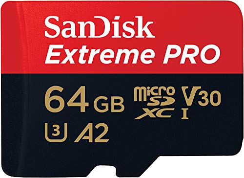 SanDisk 64 GB Extreme PRO microSDXC-Karte + SD-Adapter + RescuePRO Deluxe, bis zu 200 MB/s, mit A2 App Performance, UHS-I, Class 10, U3, V30 SanDisk 64 GB Extreme PRO microSDXC-Karte + SD-Adapter + RescuePRO Deluxe, bis zu 200 MB/s, mit A2 App Performance, UHS-I, Class 10, U3, V30 von SanDisk