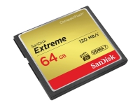 SanDisk CF Extreme 64GB, 64 GB, Kompaktflash, 120 MB/s, 85 MB/s, Schwarz von SanDisk