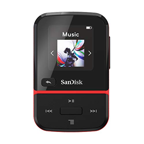 SanDisk Clip Sport Go MP3 Player 32 GB (UKW- Radio, iTunes, 8.000 Musiktitel, LED-Anzeige, Diktiergerät, bis zu 18 Std. Akkulaufzeit) Rot von SanDisk