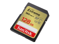 SanDisk Extreme, 128 GB, SDXC, Klasse 10, UHS-I, 180 MB/s, 90 MB/s von SanDisk