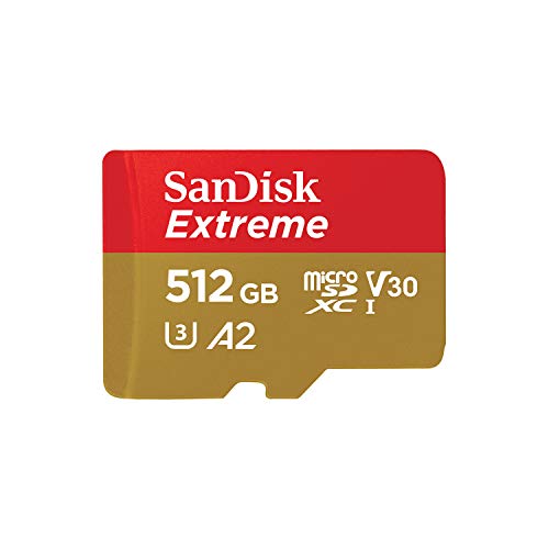 SanDisk Extreme 512GB microSDXC Memory Card + SD Adapter with A2 App Performance + Rescue Pro Deluxe, up to 160MB/s, Class 10, UHS-I, U3, V30 von SanDisk