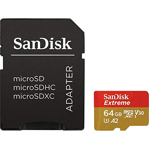 SanDisk Extreme 64 GB microSDXC Memory Card for Action Cameras and Drones with A2 App Performance up to 160 MB/s, Class 10, U3, V30 von SanDisk