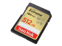 SanDisk Extreme – Flash-Speicherkarte – 512 GB – Videoklasse V30 / UHS-I U3 / Klasse 10 – SDXC UHS-I von SanDisk