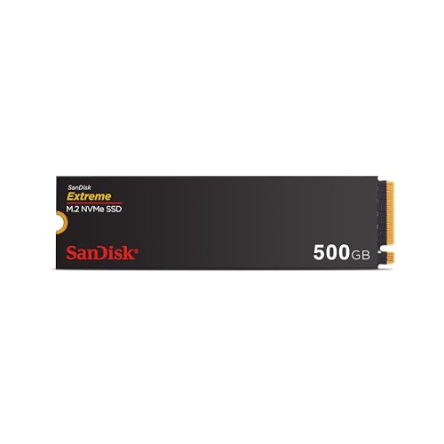 SanDisk Extreme M.2 NVMe SSD 500 GB (Interne SSD, PCIe Gen 4.0, bis zu 5.000 MB/s, nCache-Technologie, 5 Jahre Garantie) von SanDisk