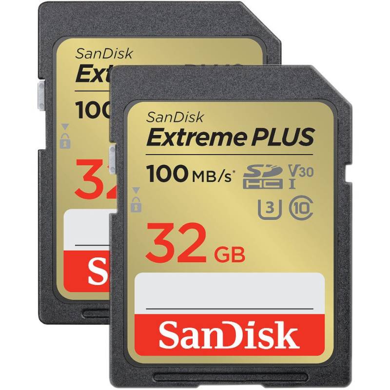 SanDisk Extreme PLUS 32 GB 2-Pack SDHC Memory Cards (100MB/s 60MB/s UHS-I U3 V30) von SanDisk