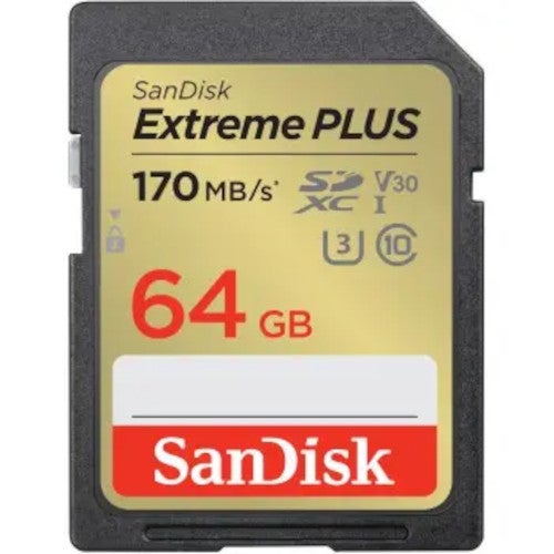 SanDisk Extreme PLUS 64 GB SDXC 170MB/s 80MB/s UHS-I U3 V30 Memory Card SanDisk Extreme PLUS 64 GB SDXC 170MB/s 80MB/s UHS-I U3 V30 Memory Card von SanDisk
