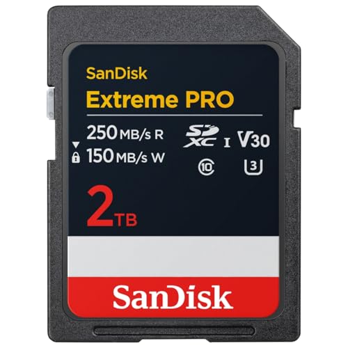 SanDisk Extreme PRO Extreme PRO SDXC UHS-I Speicherkarte 2TB (V30, Übertragungsgeschwindigkeit bis zu 250 MB/s, U3, 4K UHD Videos) SanDisk QuickFlow-Technologie, temeperaturebeständig von SanDisk
