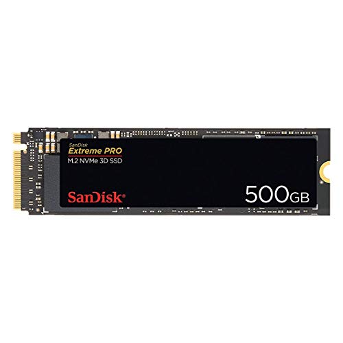 SanDisk Extreme PRO M.2 NVMe 3D SSD 500 GB interne SSD (Lebensdauer von bis zu 300 TBW, 3D-NAND-Technologie, 3.400 MB/s Lesegeschwindigkeiten, 410.000 IOPS) von SanDisk