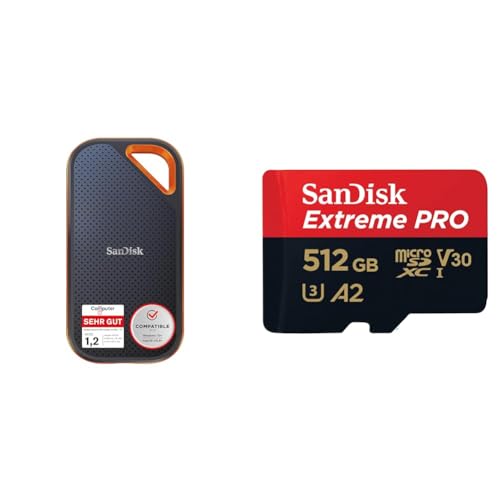 SanDisk Extreme PRO Portable SSD externe SSD 1 TB & Extreme PRO microSDXC UHS-I Speicherkarte 512 GB + Adapter & RescuePRO Deluxe SanDisk Extreme PRO Portable SSD externe SSD 1 TB & Extreme PRO microSDXC UHS-I Speicherkarte 512 GB + Adapter & RescuePRO Deluxe von SanDisk