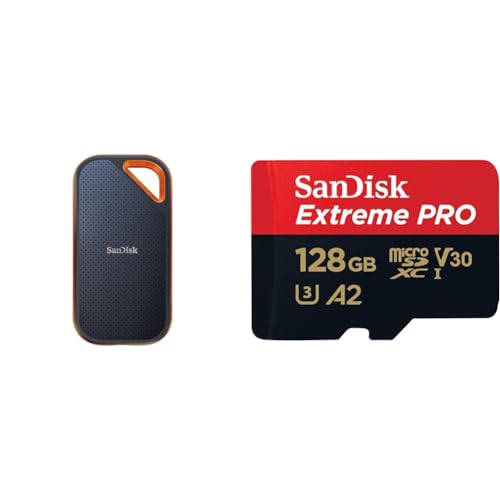 SanDisk Extreme PRO Portable SSD Externe SSD 2 TB & Extreme PRO microSDXC UHS-I Speicherkarte 128 GB + Adapter & RescuePRO Deluxe SanDisk Extreme PRO Portable SSD Externe SSD 2 TB & Extreme PRO microSDXC UHS-I Speicherkarte 128 GB + Adapter & RescuePRO Deluxe von SanDisk