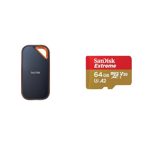 SanDisk Extreme PRO Portable SSD externe SSD 2 TB & Extreme microSDXC UHS-I Speicherkarte 64 GB + Adapter SanDisk Extreme PRO Portable SSD externe SSD 2 TB & Extreme microSDXC UHS-I Speicherkarte 64 GB + Adapter von SanDisk