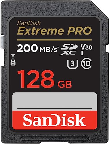 SanDisk Extreme PRO SDXC UHS-I Speicherkarte 128 GB (V30, Übertragungsgeschwindigkeit 200 MB/s, U3, 4K UHD Videos, SanDisk QuickFlow-Technologie, temperaturbeständig) von SanDisk