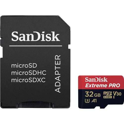 SanDisk Extreme PRO microSDHC UHS-I Speicherkarte 32 GB + Adapter & RescuePRO Deluxe (Für Smartphones, Actionkameras oder Drohnen, A1, Class 10, V30, U3, 100 MB/s Übertragung) von SanDisk