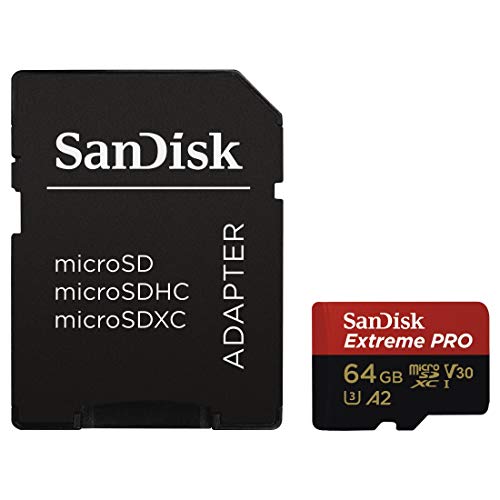 SanDisk Extreme Pro 64 GB microSDXC Memory Card + SD Adapter with A2 App Performance + Rescue Pro Deluxe 170 MB/s Class 10, UHS-I, U3, V30 von SanDisk
