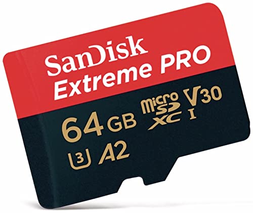 SanDisk Extreme Pro 64 GB microSDXC Memory Card + SD Adapter with A2 App Performance + Rescue Pro Deluxe 170 MB/s Class 10, UHS-I, U3, V30 von SanDisk