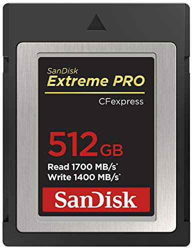 SanDisk Extreme Pro CFexpress-Speicherkarte Typ B 512 GB (1.700 MB/s Lesen, 1.400 MB/s Schreiben, RescuePRO Deluxe, ruckelfreie RAW Videos, 4K, XQD Kompatibilität) von SanDisk