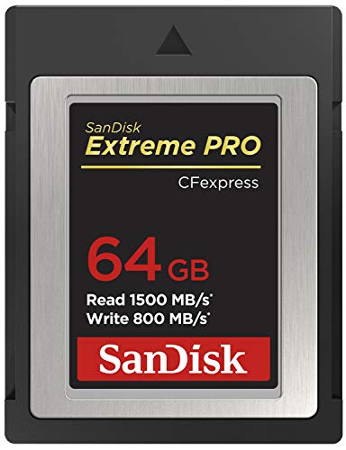 SanDisk Extreme Pro CFexpress-Speicherkarte Typ B 64 GB (1.500 MB/s Lesen, 800 MB/s Schreiben, RescuePRO Deluxe, ruckelfreie RAW Videos, 4K, XQD Kompatibilität) von SanDisk