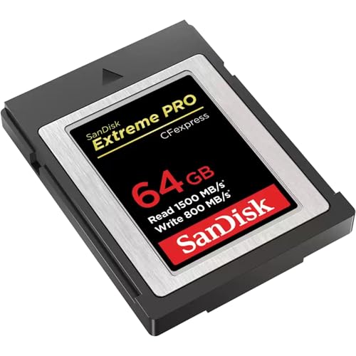 SanDisk Extreme Pro CFexpress-Speicherkarte Typ B 64 GB (1.500 MB/s Lesen, 800 MB/s Schreiben, RescuePRO Deluxe, ruckelfreie RAW Videos, 4K, XQD Kompatibilität) von SanDisk