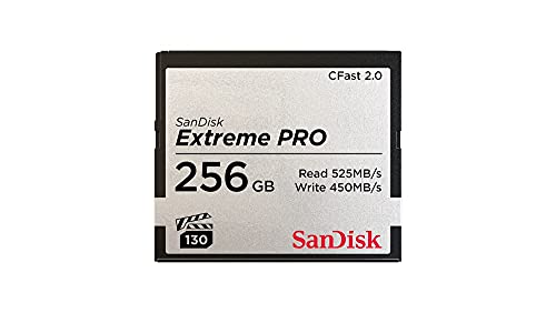 SanDisk Extreme Pro Cfast 2.0 Speicherkarte 256 GB (Für Kameras und Camcorder, VPG-130 für 4K Videos, Datenübertragungs mit 525 MB/s, Schreiben mit 450 MB/s) von SanDisk