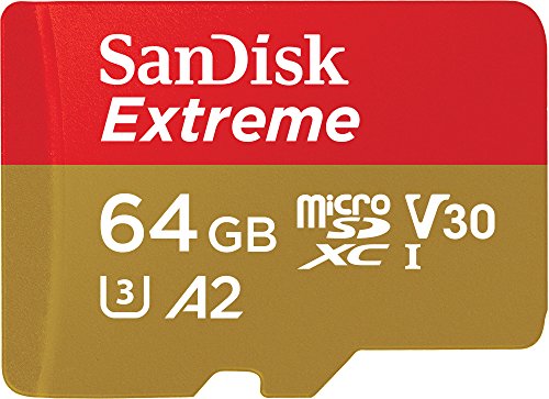 SanDisk Extreme microSD Karte für mobiles Gaming 64 GB, Unterstützt mit A2 App Performance AAA/3D/VR-Spielgrafiken und 4K-UHD-Video, 170 MB/s Lesen, 80 MB/s Schreiben, Class 10, UHS-I, U3, V30 von SanDisk