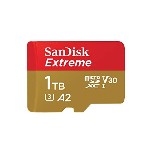 SanDisk Extreme microSDXC UHS-I Speicherkarte 1 TB + Adapter (Für Smartphones, Actionkameras und Drohnen, A2, C10, V30, U3, 190 MB/s Übertragung, RescuePRO Deluxe) von SanDisk