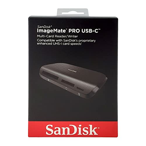 SanDisk Image Mate Pro USB-C Lese-/Schreibgerät Multi-Kartenlesegerät (für UHS-I-, UHS-II-, Non-UHS-, CompactFlash und microSD-Karten, USB 3.0) von SanDisk