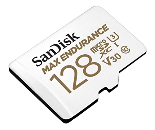 SanDisk MAX ENDURANCE Video Monitoring for Dashcams & Home Monitoring 128 GB microSDXC Memory Card + SD Adaptor 60,000 Hours Endurance von SanDisk