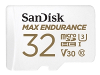 SanDisk Max Endurance - Flash-Speicherkarte (microSDHC-zu-SD-Adapter im Lieferumfang enthalten) - 32 GB - Video Klasse V30 / UHS-I U3 / Klasse10 - microSDHC UHS-I von SanDisk