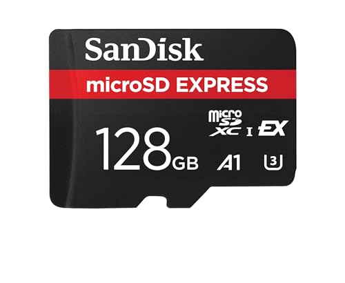 SanDisk microSD Express Speicherkarte 128 GB (Ideal für 4K UHD & RAW-Bildaufnahmen, Lesen bis zu 880 MB/s & Schreiben bis zu 480 MB/s, RescuePRO Deluxe,) SanDisk microSD Express Speicherkarte 128 GB (Ideal für 4K UHD & RAW-Bildaufnahmen, Lesen bis zu 880 MB/s & Schreiben bis zu 480 MB/s, RescuePRO Deluxe,) von SanDisk
