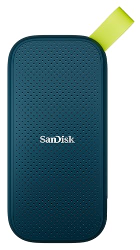 SanDisk Portable SSD 1 TB (Externe SSD mit Lesegeschwindigkeiten von bis zu 800 MB/s, Fallsicherheit aus bis zu Zwei Metern, Gummihaken) Monterey von SanDisk