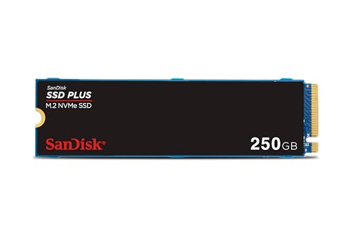 SanDisk SSD PLUS M.2 NVMe SSD 250 GB (M.2 2280, PCIe Gen 3.0, einfache Installation, Western Digital Dashboard, 3 Jahre Garantie) von SanDisk