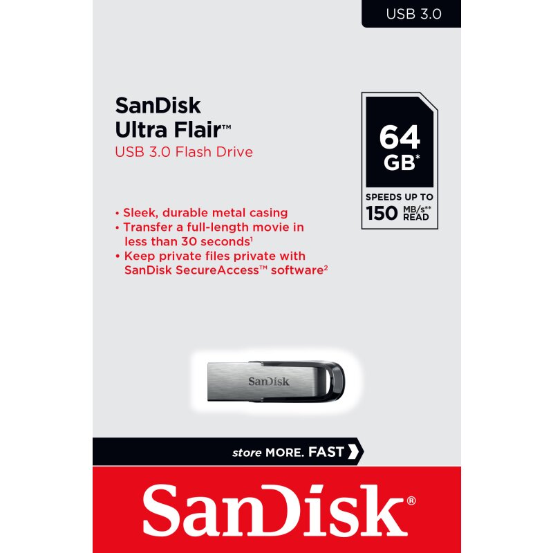SanDisk USB 3.0 Stick 64GB, Ultra Flair SanDisk USB 3.0 Stick 64GB, Ultra Flair von SanDisk