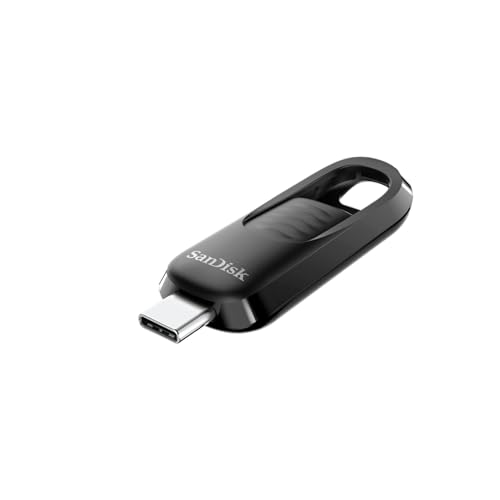SanDisk Ultra® Slider USB-Type-C™-Laufwerk 128 GB (USB-Flash-Laufwerk, einziehbarer Anschluss, USB 3.2 Gen 1, bis zu 400 MB/s) Schwarz von SanDisk
